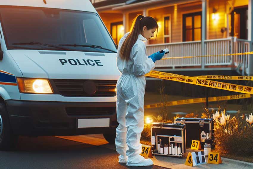 CSI arriving on a crime scene